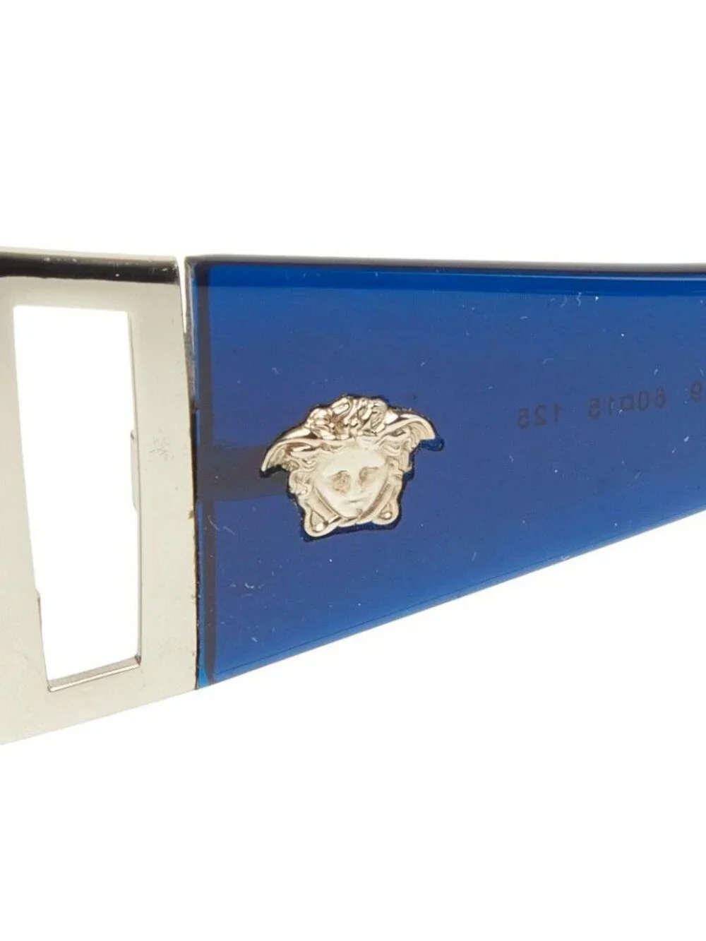 Versace Medusa Sunglasses Blue Silver Acetate Metal Eyewear